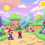 une scène de jeu vidéo avec mario et luigi